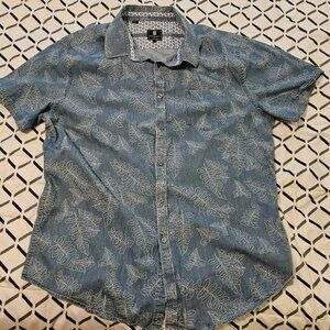 Men's short sleave button down print - Size Large - 100% Cotton